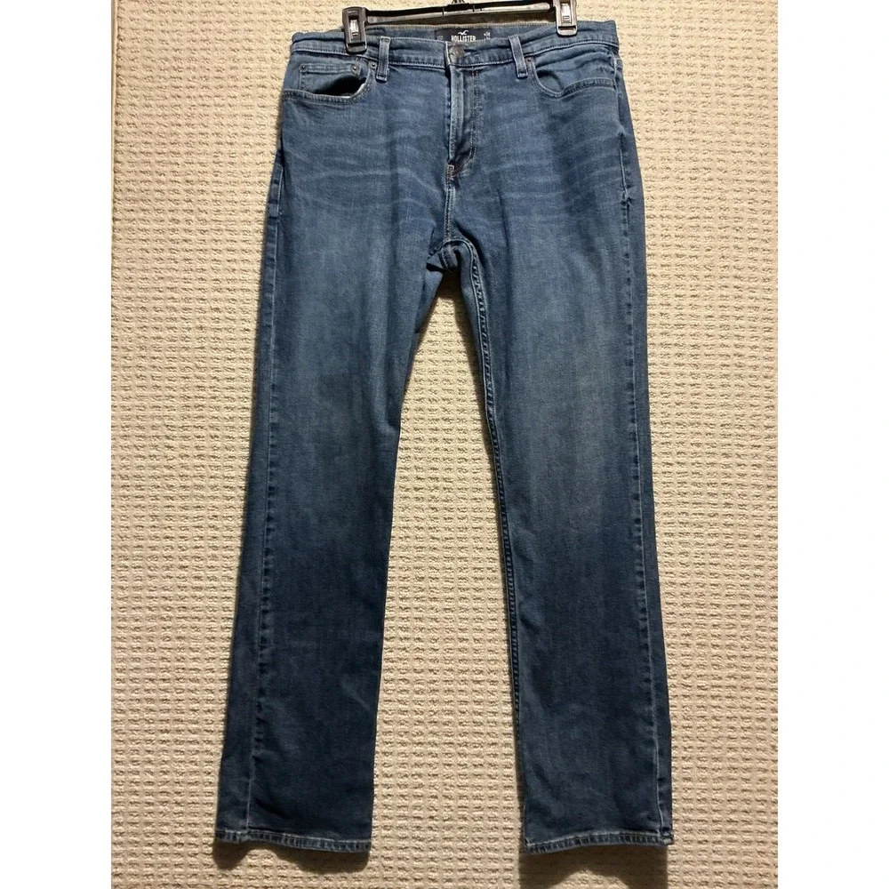 Hollister Men's Classic Straight Epic Flex Blue Jeans 34x34 (34x32)